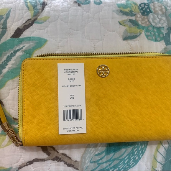 TORY BURCH Yellow Wristlet/Wallet - Picture 1 of 14